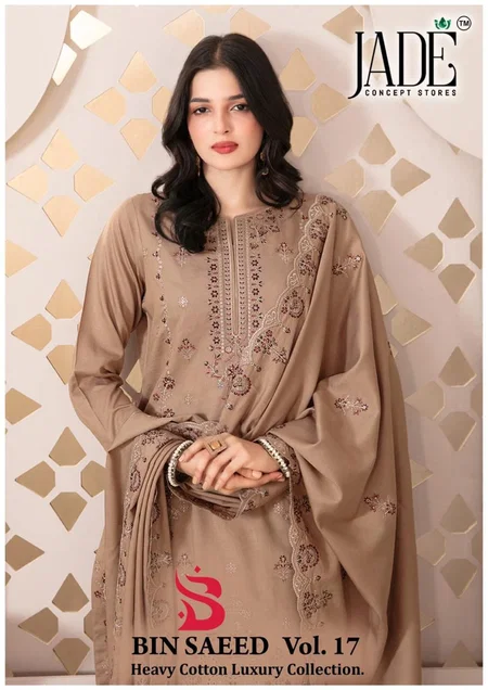 Bin Saeed Vol 17 By Jade Cotton Readymade Pakistani Dress Exporters In India